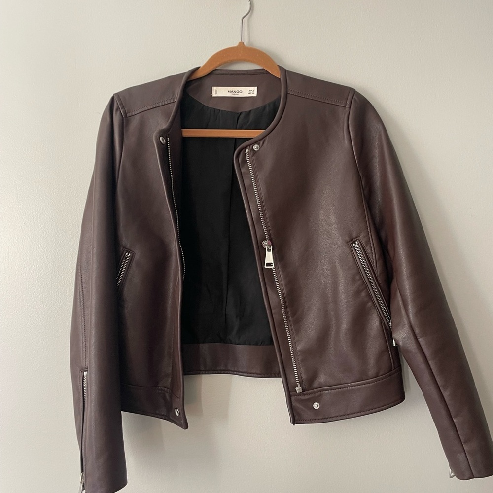 Brown leather jacket